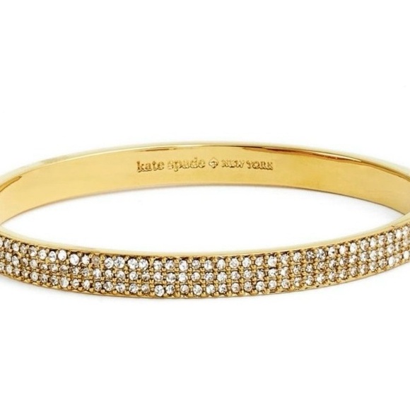 ♠️ KATE SPADE New York ♠️ Heavy Metals goldtone Pave hinged bangle bracelet EUC - Picture 3 of 12